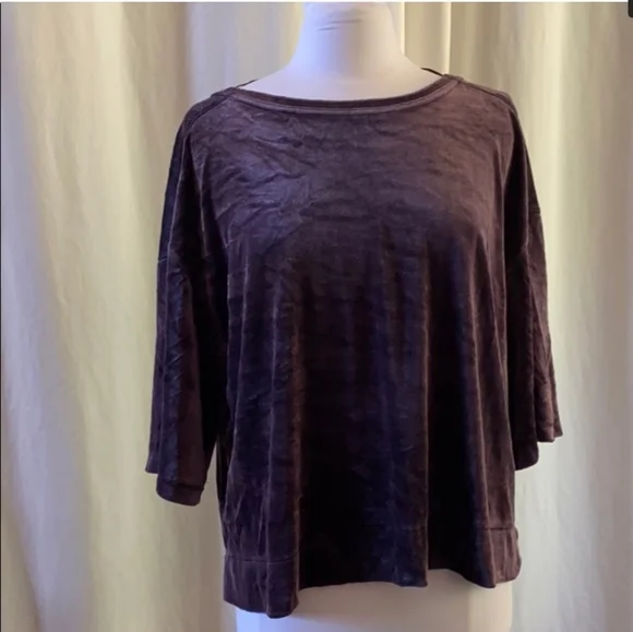 Free People We the Free Valerie Purple Velour Tee - Picture 3 of 5